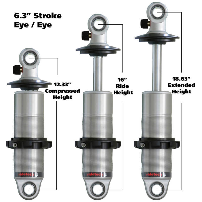 

Ridetech 24169901 - RID24169901 - Ridetech HQ Series CoilOver Shock 6.3in Travel 2.5in Coil Eye/Eye Mounting 12.325inx18.625in - Shipped in Europe - Tuningsupply.com

