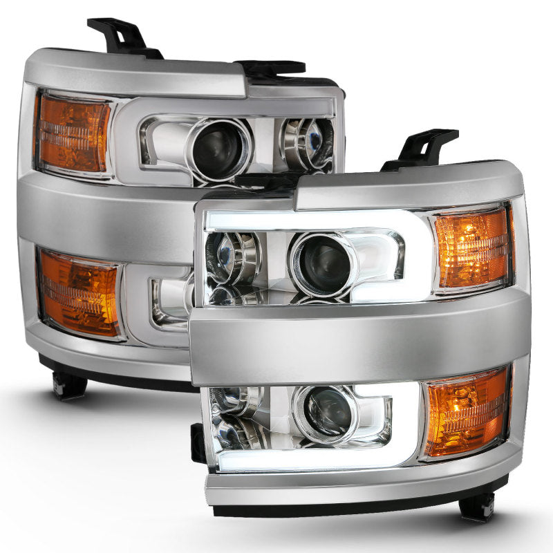 

ANZO  - ANZ111360 - ANZO 2015-2016 Chevrolet Silverado Projector Headlights w/ Plank Style Design Chrome w/ Amber - Shipped in Europe - Tuningsupply.com
