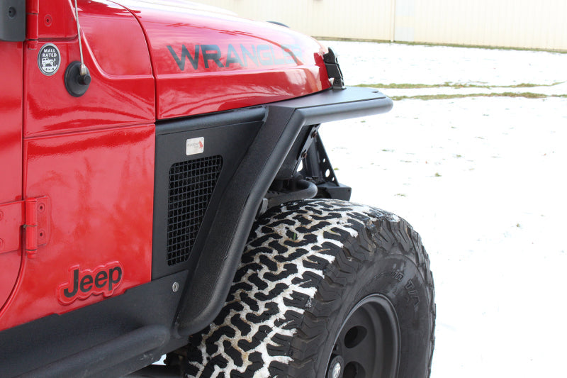 Fishbone Offroad 97-06 Jeep Wrangler TJ Steel Tube Fenders Rear 3In Flare - Blk Textured Powdercoat-tuningsupply.com