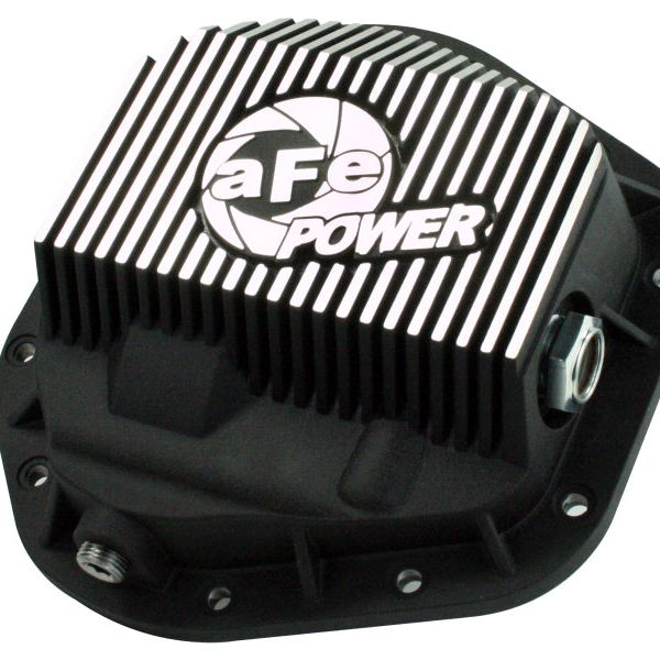 aFe Power Front Differential Cover 5/94-12 Ford Diesel Trucks V8 7.3/6.0/6.4/6.7L (td) Machined Fins-tuningsupply.com