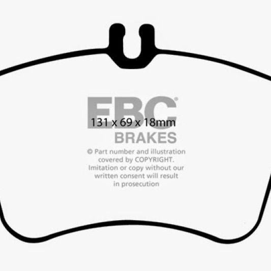 EBC 02-05 Mercedes-Benz C230 (W203) 1.8 Supercharged (European Model) Redstuff Front Brake Pads-tuningsupply.com