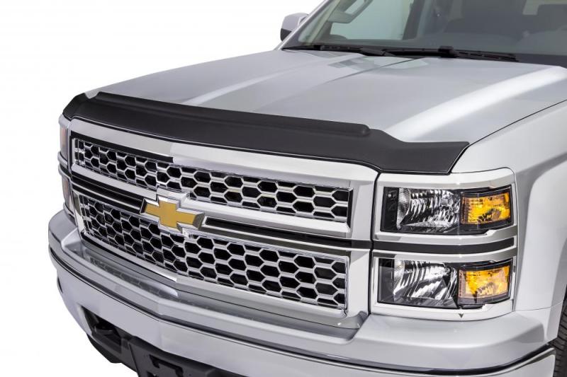 AVS 14-18 GMC Sierra 1500 Aeroskin II Textured Low Profile Hood Shield - Black-tuningsupply.com