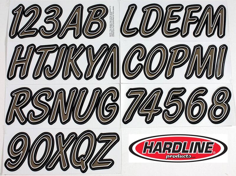 

Hardline TIBKG400 - HRLTIBKG400 - Hardline Boat Lettering Registration Kit 3 in. - 400 Titan Grey/Black - Shipped in Europe - Tuningsupply.com
