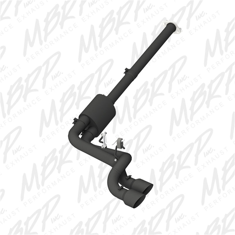 MBRP 09-14 Ford F150 Pre-Axle 4.5in OD Tips Dual Outlet 3in Black Coated Cat Back Exhaust-tuningsupply.com