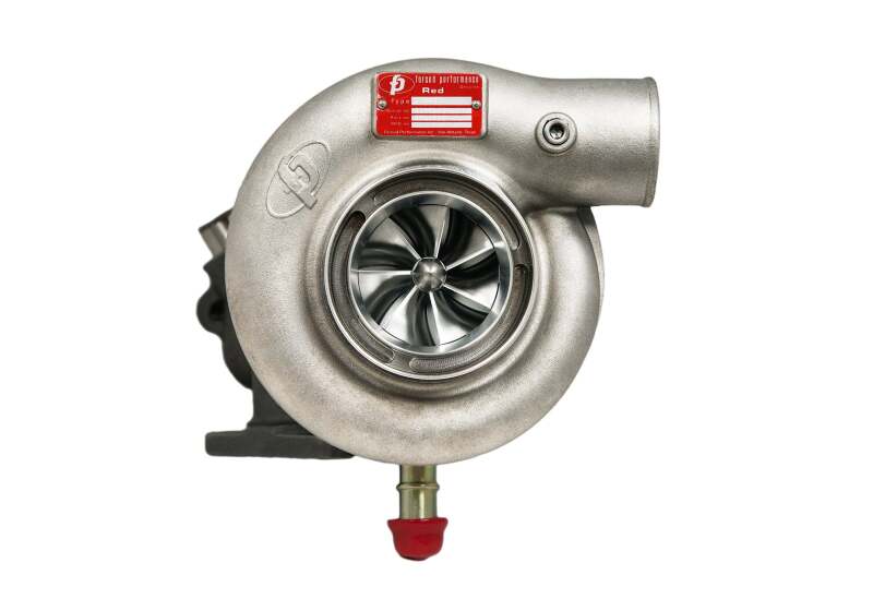 Forced Performance Subaru STi/WRX Red Turbocharger 84mm CH8CM Turbine Housing Internal WG w/Oil Line-tuningsupply.com