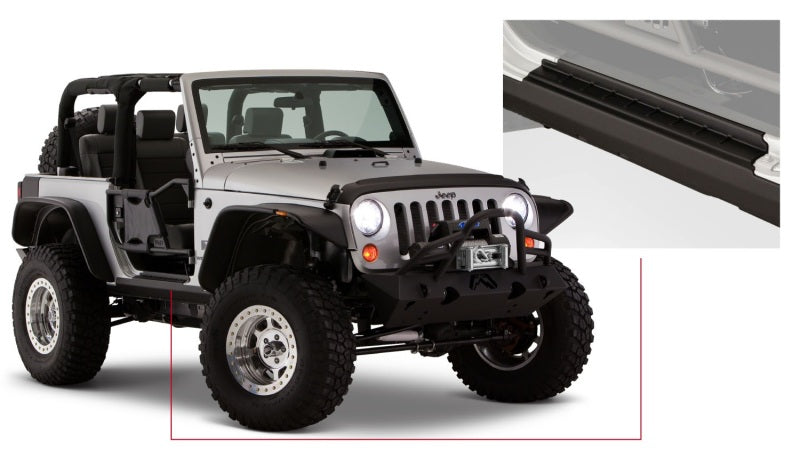 Bushwacker 07-18 Jeep Wrangler Trail Armor Rocker Panel and Sill Plate Cover - Black-tuningsupply.com