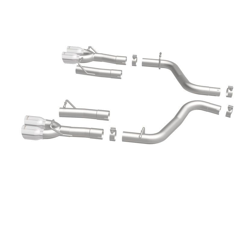 MagnaFlow Axle-Back, SS, 2.5in, Quad Split Rear 3.5in Tip 2015 Dodge Challenger 3.6L V6-tuningsupply.com