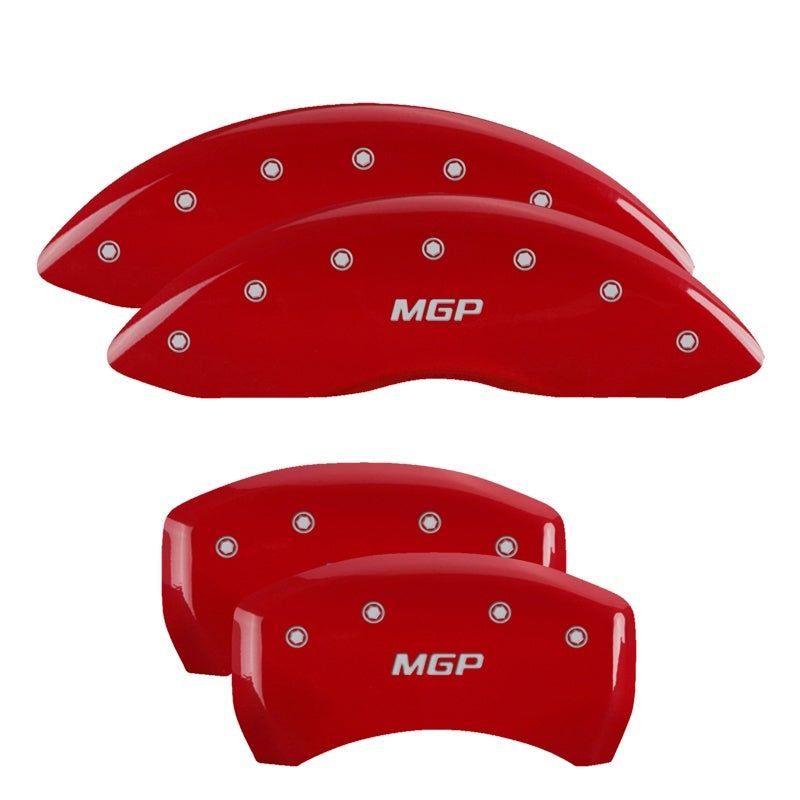 MGP 4 Caliper Covers Engraved Front & Rear MGP Red Finish White Characters 2018 Toyota Camry L/LE/SE-tuningsupply.com