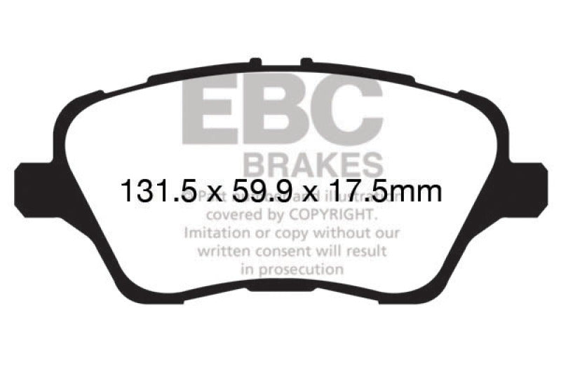

EBC UD1730 - EBCUD1730 - EBC 13+ Ford Fiesta 1.6 Turbo ST Ultimax2 Front Brake Pads - Shipped in Europe - Tuningsupply.com
