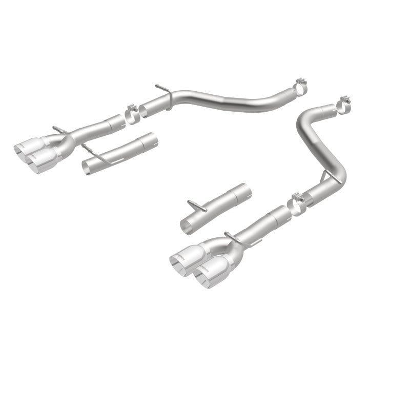 MagnaFlow Axle-Back, SS, 2.5in, Quad Split Rear 3.5in Tip 2015 Dodge Challenger 3.6L V6-tuningsupply.com