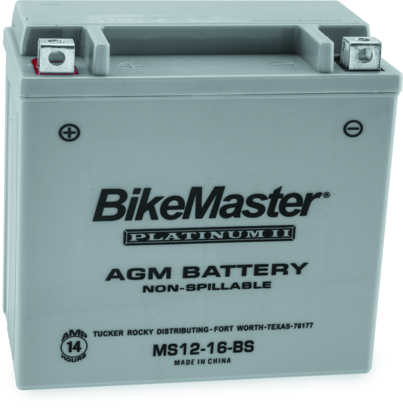 BikeMaster AGM Battery - MS12-16-BS-tuningsupply.com