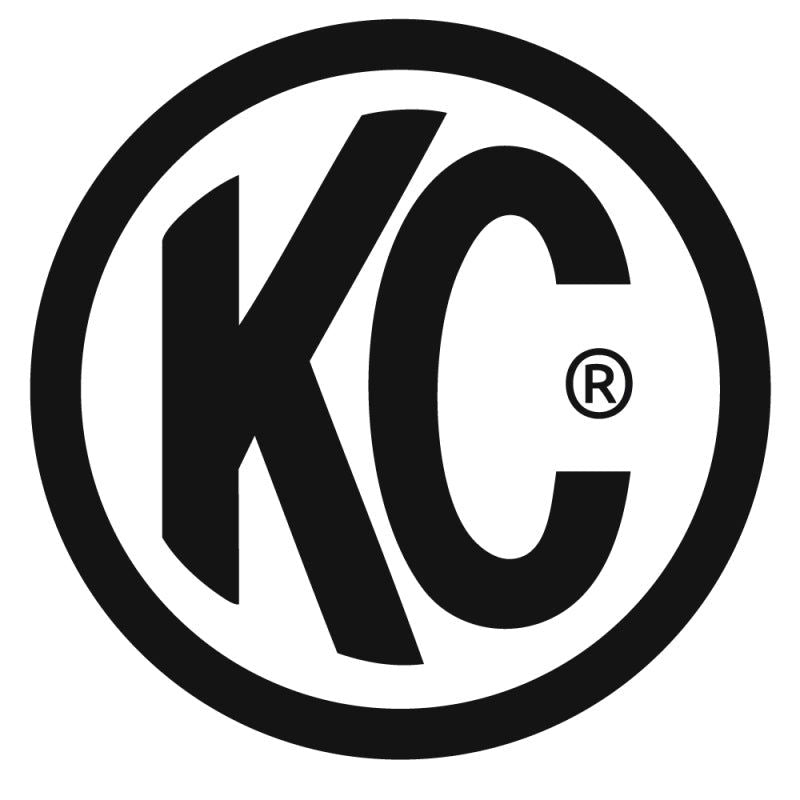 KC HiLiTES 8in. Round Soft Cover (Pair) - Black w/White KC Logo-tuningsupply.com