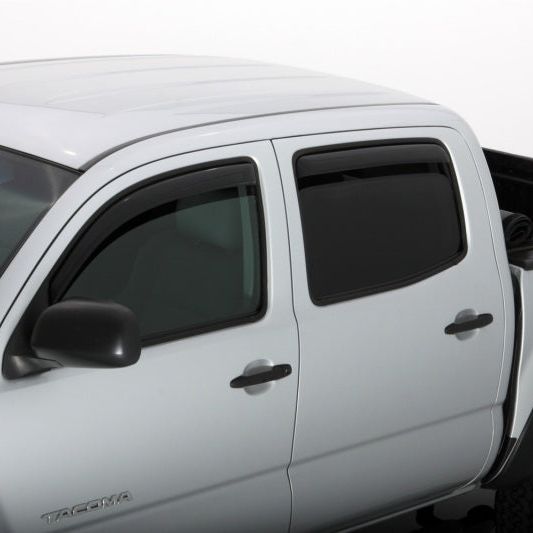 AVS 05-15 Toyota Tacoma Double Cab Ventvisor In-Channel Front & Rear Window Deflectors 4pc - Smoke-tuningsupply.com