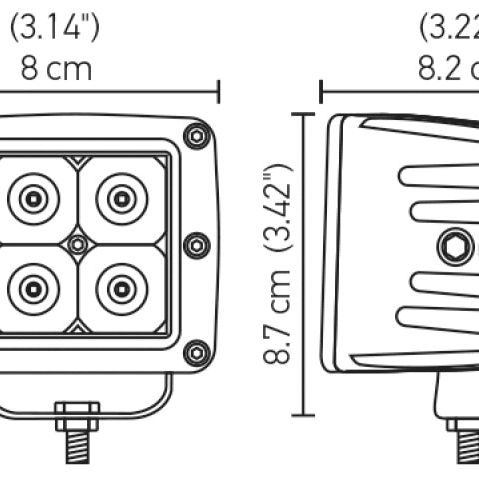 Hella HVF Cube 4 LED Off Road Kit - 3.1in 2X12W-tuningsupply.com