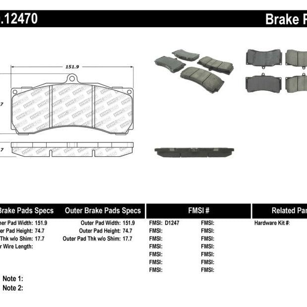 StopTech Performance ST-60 Front or Rear Caliper Brake Pads