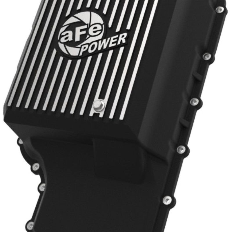 aFe 20-21 Ford Truck w/ 10R140 Transmission Pan Black POWER Street Series w/ Machined Fins-tuningsupply.com