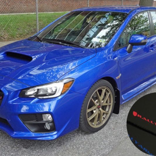 Rally Armor 15-21 Subaru WRX/STI (Sedan ONLY) Black UR Mud Flap w/ Blue Logo-Mud Flaps-Rally Armor-RALMF32-UR-BLK/BL-SMINKpower Performance Parts