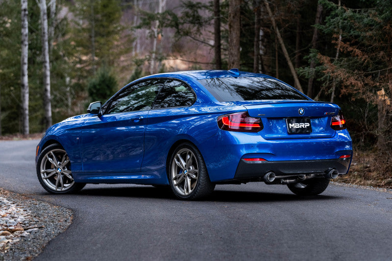 MBRP 17-21 BMW M240I 3.0L 3in Axle Back Dual Rear Exit w/ T304 SS Carbon Fiber Tips (Street Version)-tuningsupply.com