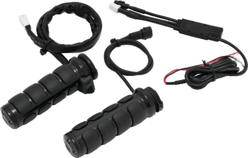 Kuryakyn Heated ISO Grips Dual Cable Gloss Black-tuningsupply.com