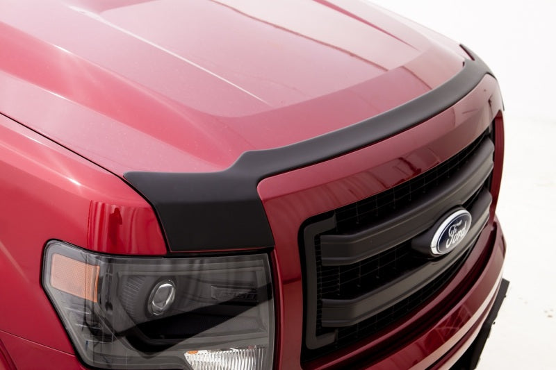 AVS 09-14 Ford F-150 (Excl. Raptor) Aeroskin Low Profile Hood Shield - Matte Black-tuningsupply.com