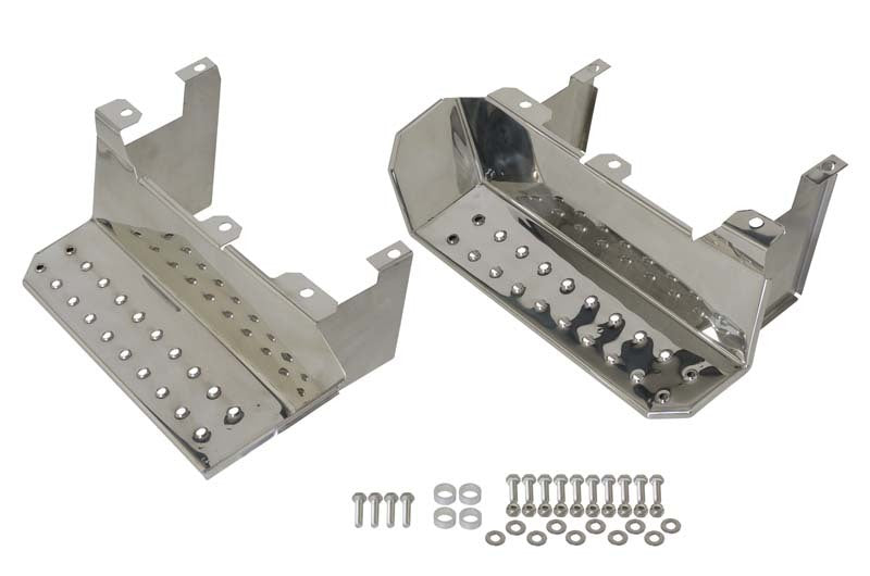 Kentrol 76-95 Jeep CJ7 Wrangler YJ Side Steps Pair - Polished Silver-tuningsupply.com