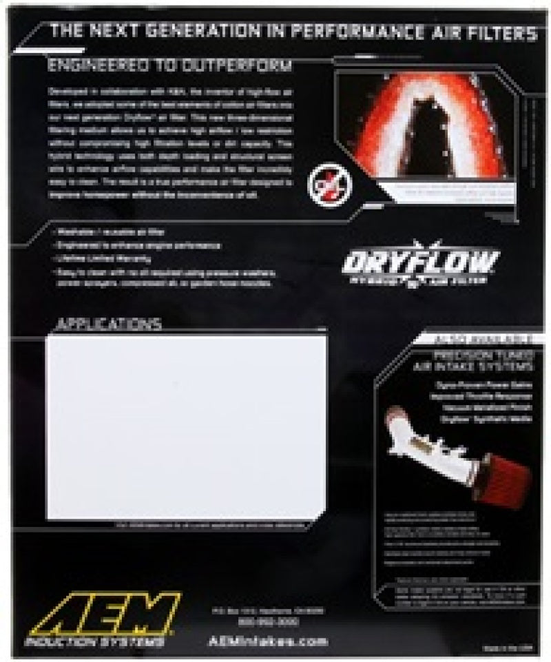 

AEM Induction 28-20387 - AEM28-20387 - AEM 07-10 Toyota Tundra/Sequoia/Land Cruiser DryFlow Air Filter - Shipped in Europe - Tuningsupply.com
