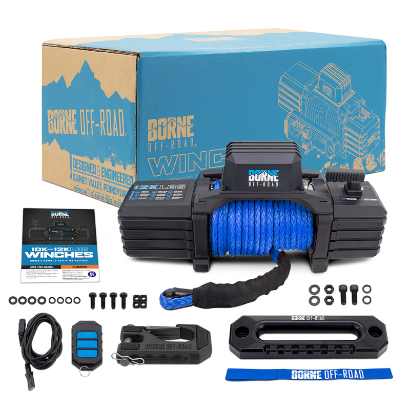 

Borne Off-Road BNWN-12-SBL - BRNBNWN-12-SBL - Borne Off-Road 12K Winch - Blue Synthetic Rope - Shipped in Europe - Tuningsupply.com
