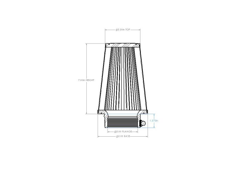 

aFe 21-30003V - AFE21-30003V - aFe POWER Universal Clamp-On Air Filter w D2 Dura-Dry Media 3in F x 5in B x 3-1/2in T x 7in H - Shipped in Europe - Tuningsupply.com
