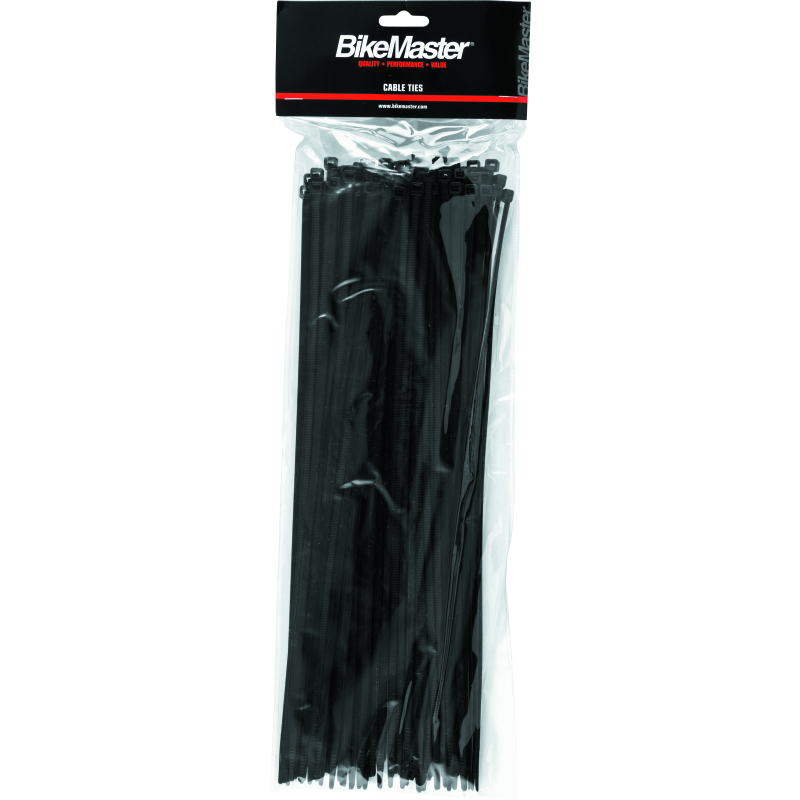 BikeMaster 15in Cable Ties (Pack of 100) - Black-tuningsupply.com