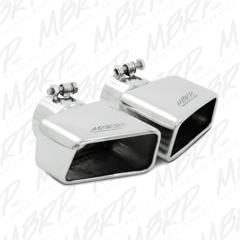 MBRP Universal Tip 4.50in x 2.75in ID Rectangle Angled Cut 3in OD Inlet 7.75in Lgth T304 Driver Side-tuningsupply.com