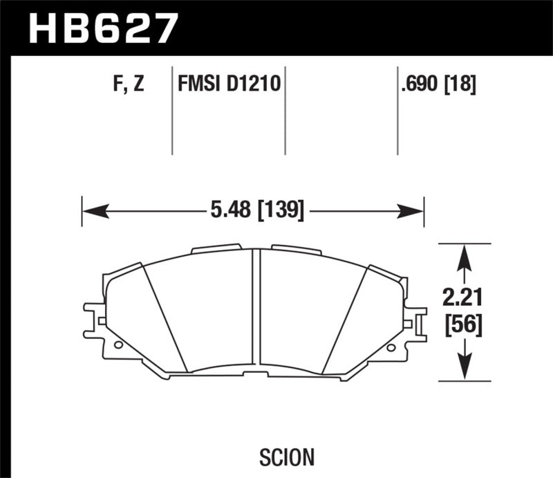 Hawk 06-16 Toyota RAV4 HPS 5.0 Front Brake Pads-tuningsupply.com