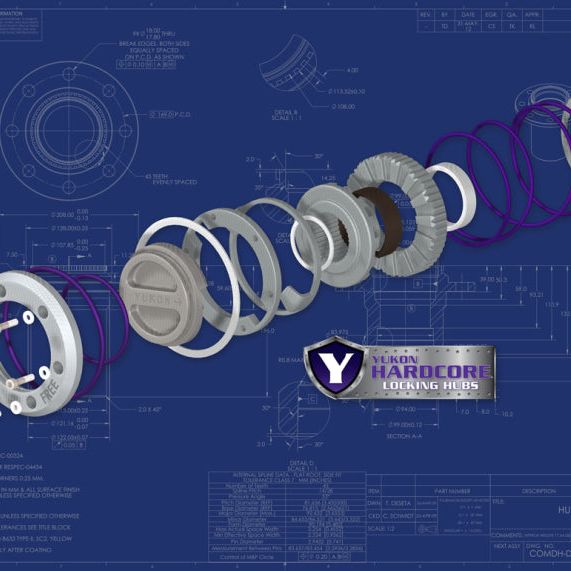 Yukon Gear Hardcore Locking Hub Set For Dana 44 / GM & Ford 1/2 & 3/4 Ton / 19 Spline-Differential Install Kits-Yukon Gear & Axle-YUKYHC70006-SMINKpower Performance Parts