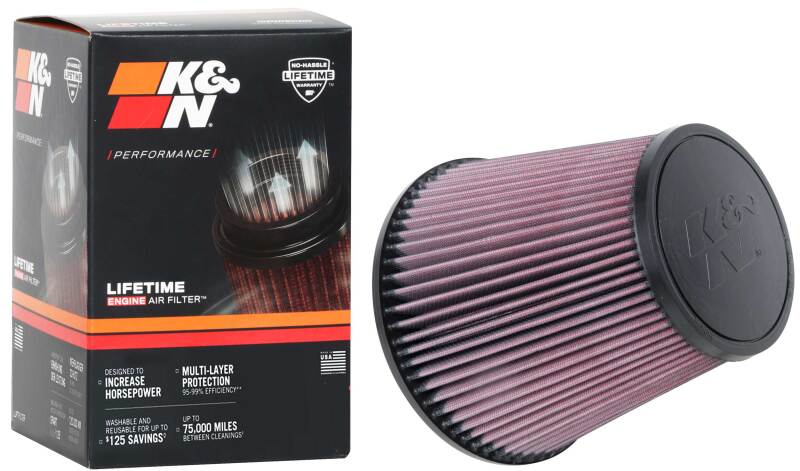 

K&N Engineering RU-1029 - KNNRU-1029 - K&N Universal Clamp-On Air Filter 3-7/8in FLG / 7-1/2in B / 5in T / 7in H - Shipped in Europe - Tuningsupply.com
