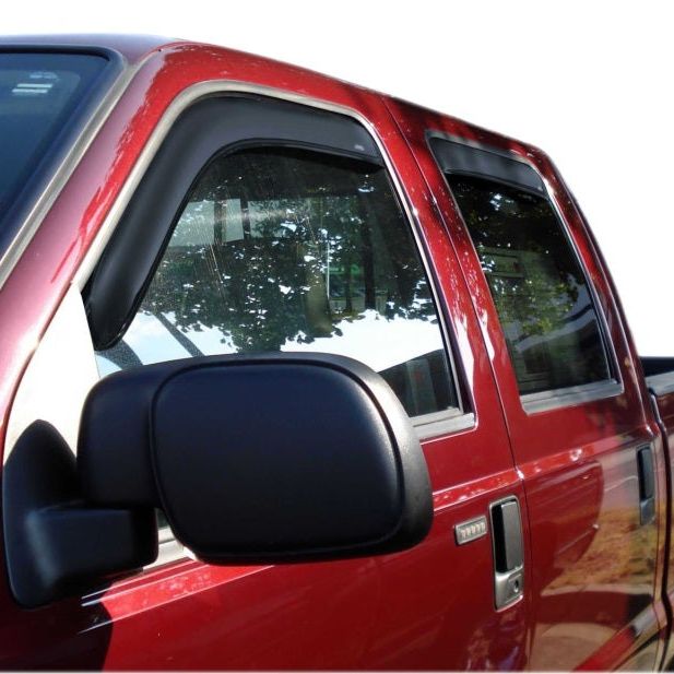 AVS 99-16 Ford F-250 Supercrew Ventvisor In-Channel Front & Rear Window Deflectors 4pc - Smoke-tuningsupply.com