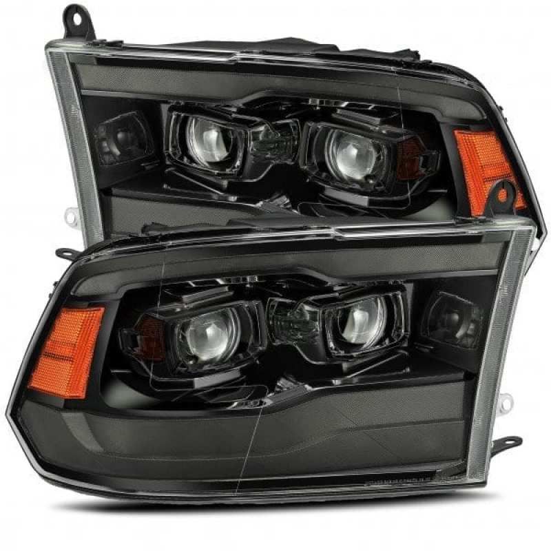 AlphaRex 09-18 Dodge Ram 1500 PRO-Series Projector Headlights Plank Style Alpha Blk w/Seq Signal/DRL-tuningsupply.com