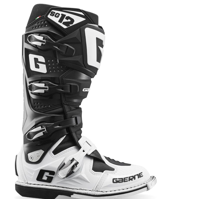 Gaerne SG12 Boot Black/White Size - 10-tuningsupply.com