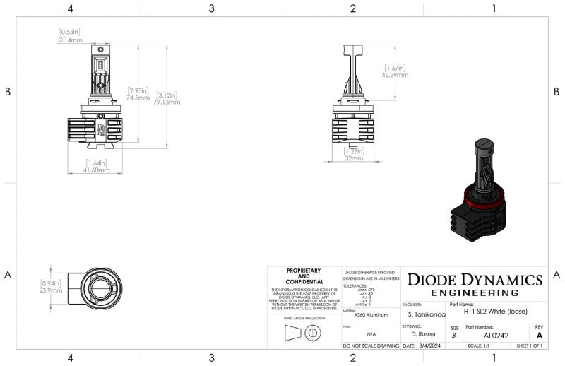 Diode Dynamics H11/H8/H9 White SL2 LED Bulbs (pair)-tuningsupply.com