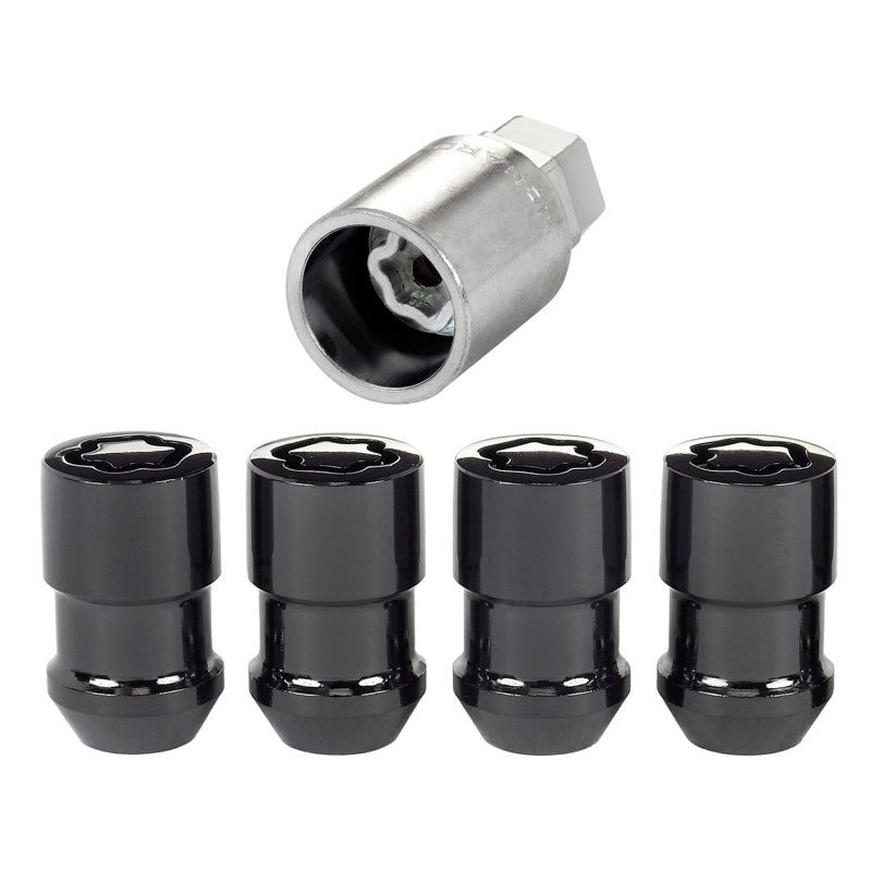 McGard Wheel Lock Nut Set - 4pk. (Cone Seat) 1/2-20 / 3/4 & 13/16 Dual Hex / 1.46in. Length - Black-tuningsupply.com