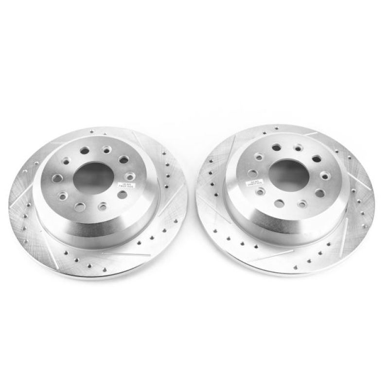 Power Stop 2018 Jeep Wrangler Rear Evolution Drilled & Slotted Rotors - Pair-tuningsupply.com