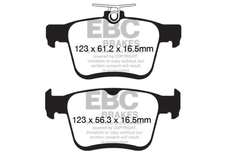 EBC 2017+ Volkswagen Atlas 2.0L Turbo Greenstuff Rear Brake Pads-tuningsupply.com