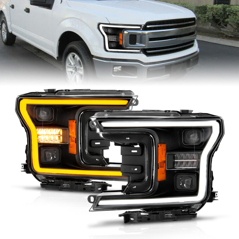 

ANZO 111570 - ANZ111570 - ANZO 18-20 Ford F-150 (w/o Fctry LED) Full LED Proj Headlights w/Light Bar Swtchbk Seq. Black w/Init - Shipped in Europe - Tuningsupply.com
