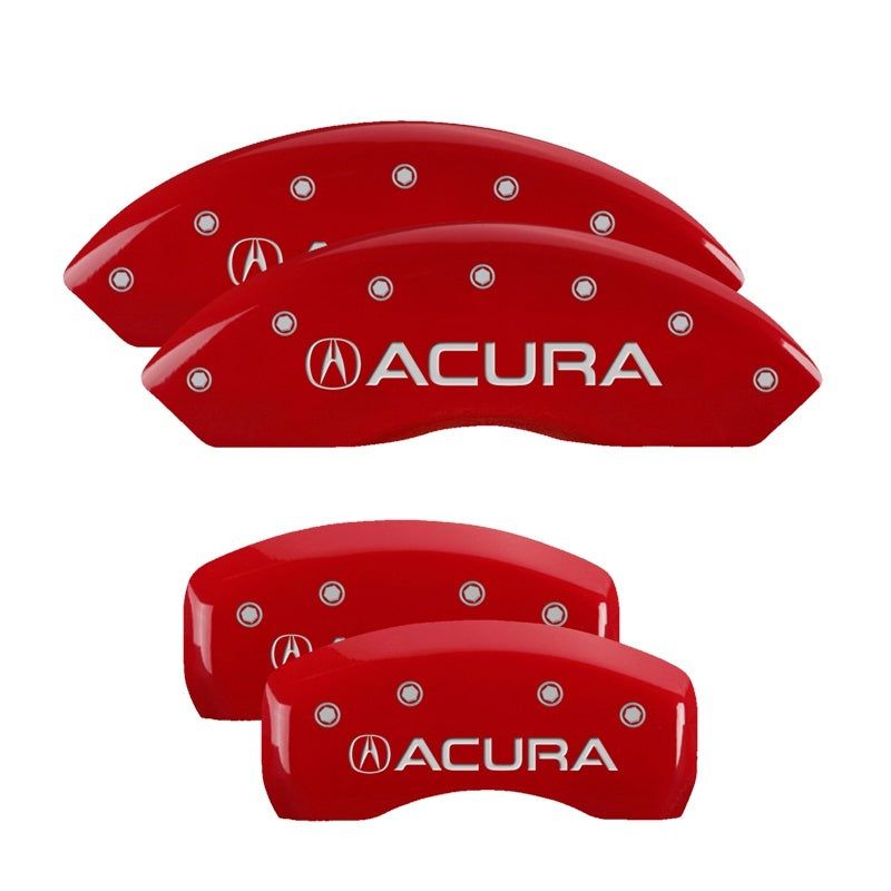 MGP 4 Caliper Covers Engraved Front & Rear Acura Red finish silver ch-tuningsupply.com