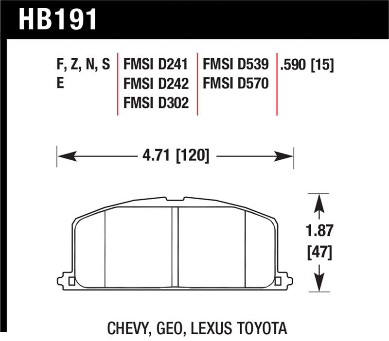 

Hawk Performance HB191N.590 - HAWKHB191N.590 - Hawk 87 Toyota Corolla FX16 HP+ Street Front Brake Pads - Shipped in Europe - Tuningsupply.com
