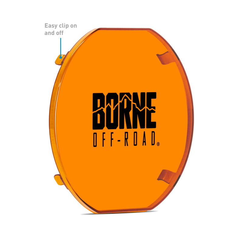 Borne Off-Road 7in Round Light Cover Amber-tuningsupply.com