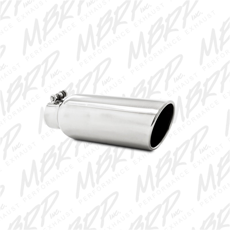 MBRP Universal Tip 4in OD 2.5in Inlet 12in Length Angled Cut Rolled End Clampless No-Weld T304-tuningsupply.com