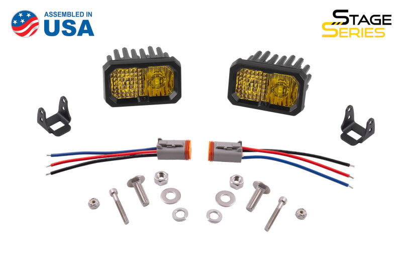 Diode Dynamics Stage Series 2 In LED Pod Pro - Yellow Combo Standard ABL (Pair)-tuningsupply.com