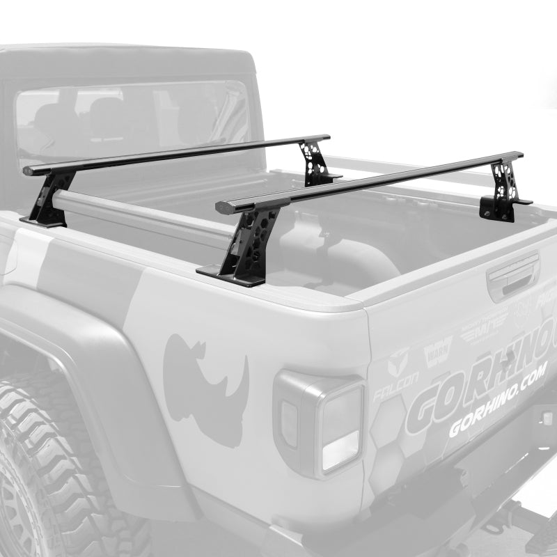 Go Rhino 20-22 Jeep Gladiator JT/16-22 Toy. Tacoma/05-21 Nssn Frontier XRS Cross Bars Kit - Tex. Blk-tuningsupply.com