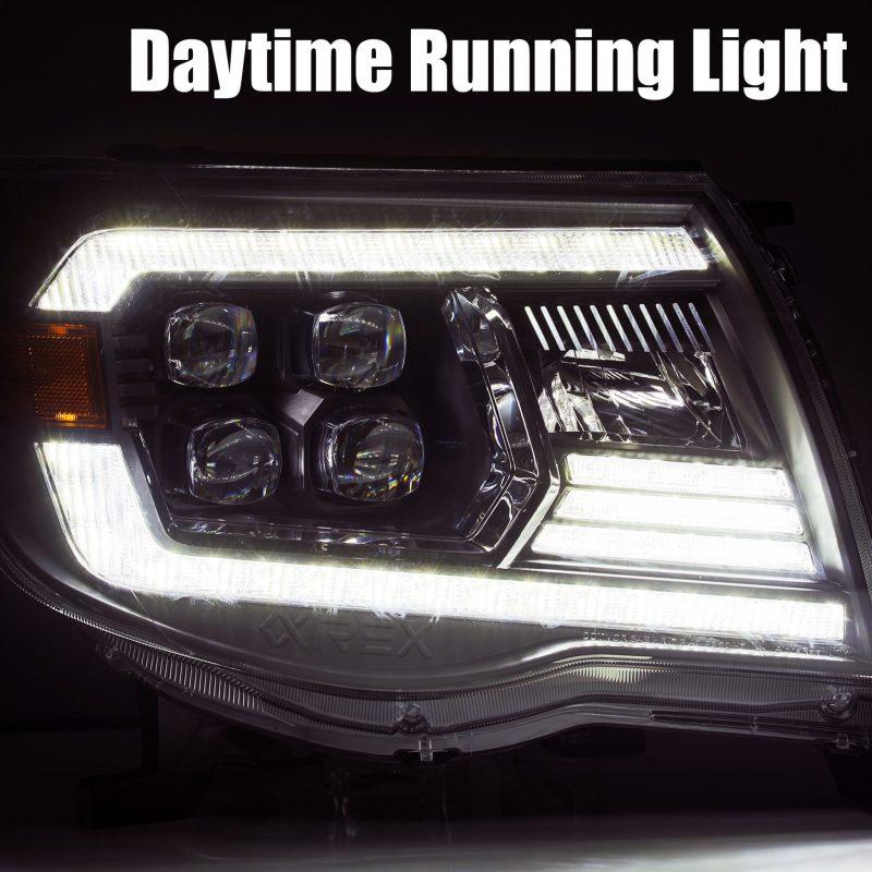 AlphaRex 05-11 Toyota Tacoma NOVA LED Projector Headlights Plank Style Black w/Activation Light/DRL-tuningsupply.com