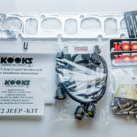 Kooks 12+ Jeep Grand Cherokee 6.4L 1-7/8in x 3in SS Longtube Headers w/Green Catted Connection Pipes-tuningsupply.com