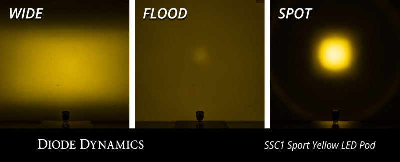 Diode Dynamics Stage Series C1 LED Pod Sport - Yellow Wide Standard ABL (Pair)-tuningsupply.com